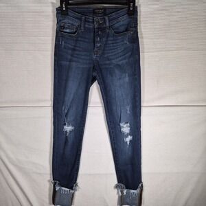 Judy Blue Women's Skinny Jeans Size 1 25 Distressed Cuffed Stretch